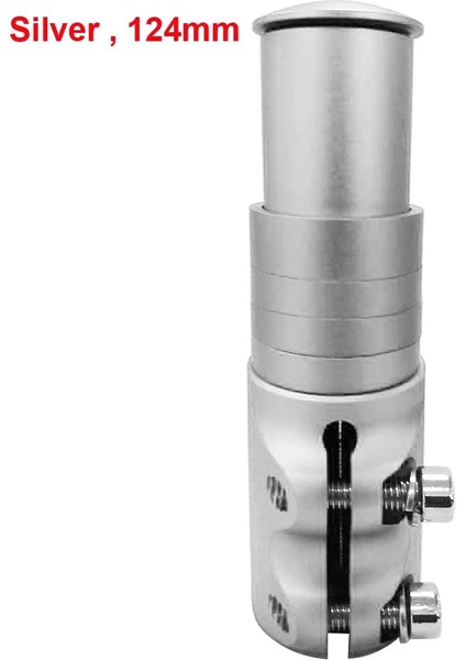 Gümüş 124 mm Stili Alüminyum Alaşımlı Bisiklet Çatal Kök Yükseltici Genişletici Uzatma (Yurt Dışından)