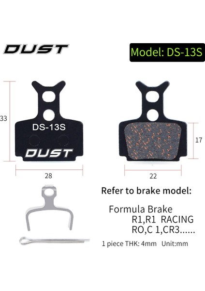 1 Çift-2 Parça Ds-13 Stili Rısk Bisiklet Disk Fren Balatası F Dağ Bisikleti Hidrolik Disk Fren Balatası Avid Bb5 Bb7 E1E3 Için Yarı Metalik Bisiklet Fren Balatası (Yurt Dışından)