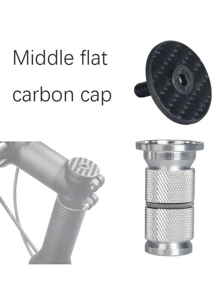 Orta Düz Karbon Tarzı Neco Bisiklet Kulaklığı Kök Üst Kapak Sıkıştırma Tapası Somun Kompresör Genişletme Çatal Dümen Karbon Fiber Kapak Uzun Büyük Boy (Yurt Dışından)