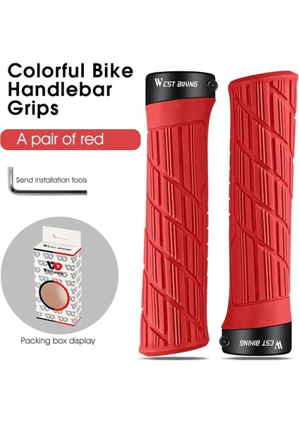 063 Kırmızı Stil Silikon Dağ Bisikleti Sapları Mtb Manşetleri Bisiklet Kolu Kolları Gidon Sapları Bar Bmx Direksiyon Kavrama Tekerlek Uçları Gidon Fişi (Yurt Dışından)