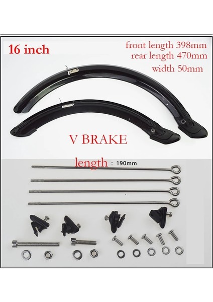 16 Inç V Fren Stili Katlanır Bisiklet Çamurluk F Dahon V Fren Diski Fren Bisiklet Çamurluk Ön Arka Çamurluk Katlanır Bisiklet Kanadı (Yurt Dışından)