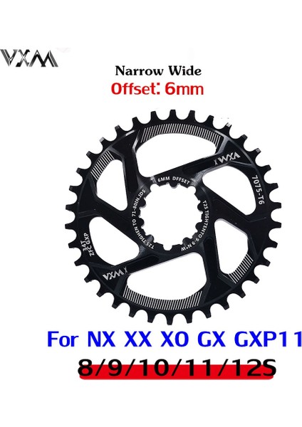 Ofset 6mm Siyah Stil 36T Vxm Bisiklet Aynakol Dar Geniş Mtb Aynakol Gxp Xx1 X9 Xo X01 C mm Aynakol Bisiklet Parçaları (Yurt Dışından)