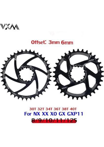 Ofset 6mm Siyah Stil 36T Vxm Bisiklet Aynakol Dar Geniş Mtb Aynakol Gxp Xx1 X9 Xo X01 C mm Aynakol Bisiklet Parçaları (Yurt Dışından)