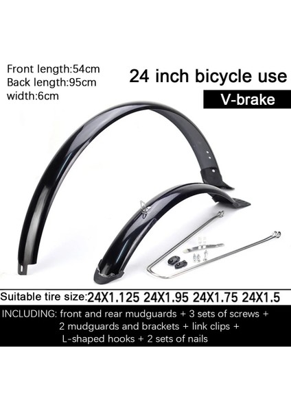 24 V Fren Stili Bisiklet Çamurluk Çamurluk Mtb Dağ Yol Bisikleti Kanatları Bisiklet Ön Arka Çamurluk Bisiklet Bisiklet Aksesuarları (Yurt Dışından)