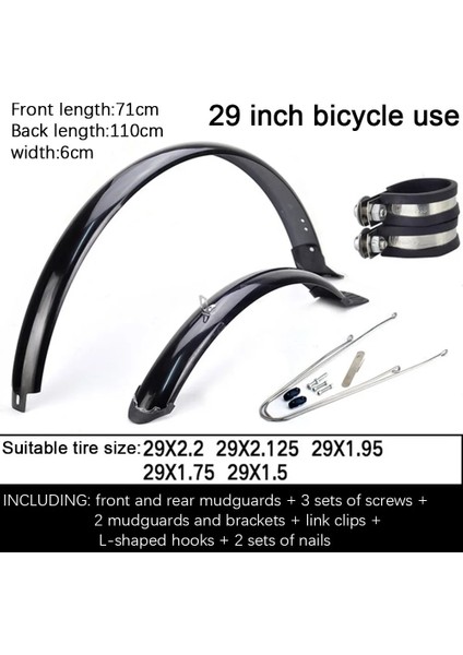 24 V Fren Stili Bisiklet Çamurluk Çamurluk Mtb Dağ Yol Bisikleti Kanatları Bisiklet Ön Arka Çamurluk Bisiklet Bisiklet Aksesuarları (Yurt Dışından)