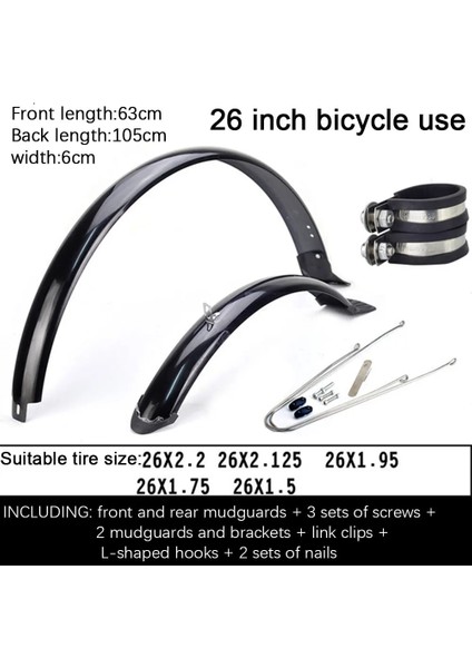 24 V Fren Stili Bisiklet Çamurluk Çamurluk Mtb Dağ Yol Bisikleti Kanatları Bisiklet Ön Arka Çamurluk Bisiklet Bisiklet Aksesuarları (Yurt Dışından)