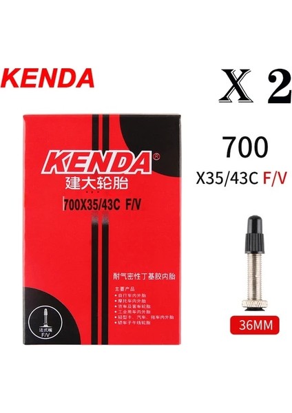700X35-43-FV Stili 2 Adet Kenda Bisiklet Iç Tüp .c Mtb Yol Bisikleti Lastiği Butil Kauçuk Bisiklet Tüpü Lastiği .c Presta Schrader (Yurt Dışından)
