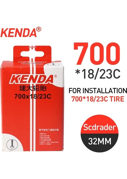 700X18-23C-AV Stili Kenda Bisiklet Lastiği Iç Tüp *c 700*C 700*C 700*C Presta Fv Yol Bisikleti Kamera Bisiklet Aksesuarları Için (Yurt Dışından)