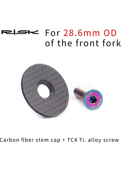 1 Takım - 28.6mm Tarzı Rısk Yol Dağ Bisikleti Bisiklet Od2 Karbon Fiber Kulaklık Üst Kök Kapağı Titanyum Cıvata ile Steerer Ön Çatal Için (Yurt Dışından)