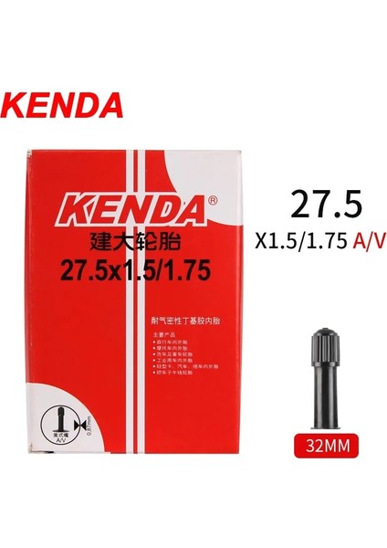27.5x1.5-1.75-Av Stili 2 Adet Kenda Bisiklet Iç Tüp Dağ Yol Bisikleti Lastiği Butil Kauçuk Bisiklet Tüpü Lastiği .c Presta Schrader Valf Tüpü (Yurt Dışından)