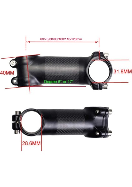 17 Derece 80MM Stili Cycloving Ultra Hafif Karbon Bisiklet Ste Derece Mtb Road Moutain Alüminyum Bisiklet Ste (Yurt Dışından) fırsatları