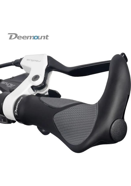 BGP-115BK Stili Deemount Ergonomik El Tutamakları Kalıplı Siyah Gri Çift Renkli Tonlu Kavrama Gidon Uç Kılıf Muhafazası El Desteği Avuç Içi Için Iyi Uyum (Yurt Dışından) fırsatları