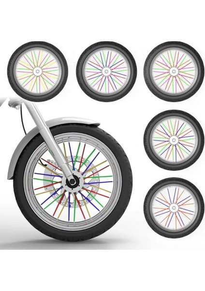 17CM 72PCS Tarzı Mcm Bisiklet Motosiklet Kir Dekorasyon Motokros Tekerlek Konuştu Sarar Jantlar Kaplamalar Koruyucu Dekor Kapakları 9 Renk (Yurt Dışından)