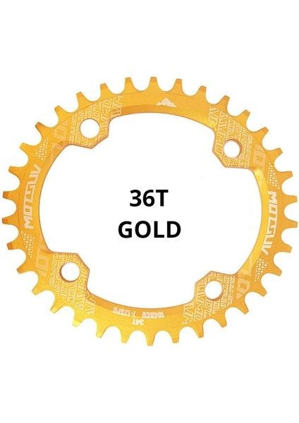 Altın 36T Oval Stil Motsuv 104BCD Oval Dar Geniş Aynakol Mtb Dağ Bisikleti Bisiklet Aynakol Tek Diş Plaka Parçası Bcd (Yurt Dışından)