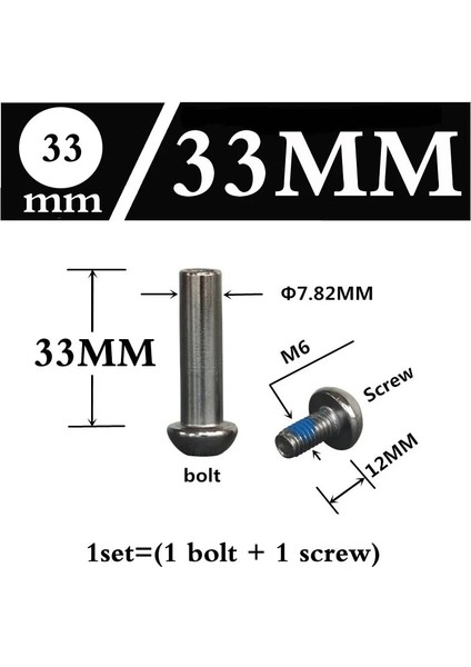 33 mm Tarzı M6&φ8* Scooter Paten Yokuş Aşağı Bisiklet Bisiklet Amortisörler Somun ve Cıvata Vidalar Aksesuarlar (Yurt Dışından)