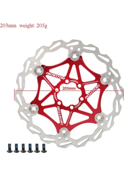 Kırmızı 203MM Stili 1 Adet Dağ Bisikleti Fren Rotor Paslanmaz Çelik Rotor Güçlü Isı Dağılımı Yüzer Rotor Mtb Disk Fren Balatası (Yurt Dışından)