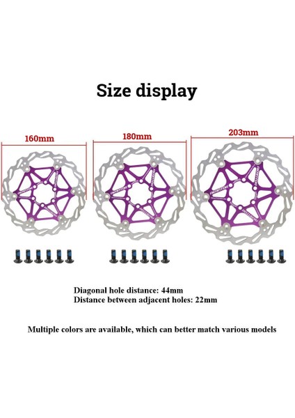 Kırmızı 203MM Stili 1 Adet Dağ Bisikleti Fren Rotor Paslanmaz Çelik Rotor Güçlü Isı Dağılımı Yüzer Rotor Mtb Disk Fren Balatası (Yurt Dışından)