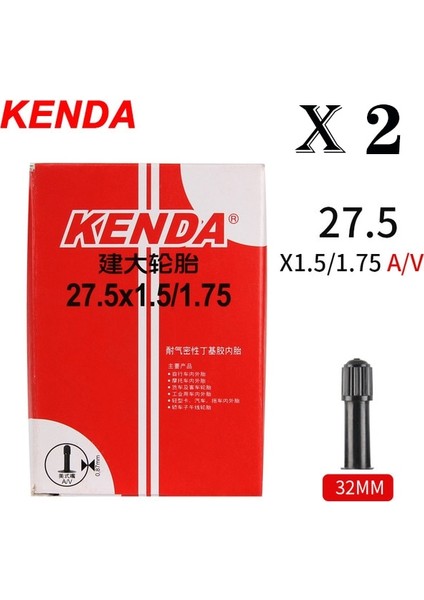 27.5x1.5-1.75-Av Stili 2 Adet Kenda Bisiklet Iç Tüp .c Mtb Yol Bisikleti Lastiği Butil Kauçuk Bisiklet Tüpü Lastiği .c Presta Schrader (Yurt Dışından)