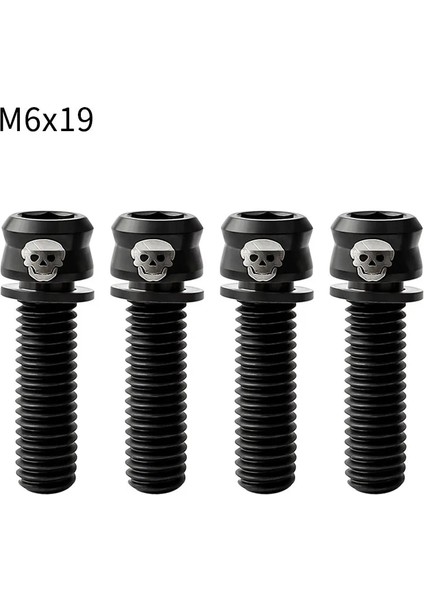 M6-19 Siyah Stil Muqzı Bisiklet M6 * Titanyum Disk Fren Kaliper Vidalı Frenler Kol Cıvatası Kök Vida Mtb Yol Bisikleti Hidrolik Fren Parçaları (Yurt Dışından)