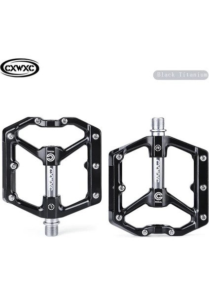 Yunjin Shop Siyah Titanyum Tarzı Düz Platform Bisiklet Pedalları Alüminyum Pedal Mtb Dağ Kentsel Bmx Hibrit Bisiklet Parçaları Mühürlü Rulman Çok Yönlü Bisiklet Pedalları (Yurt Dışından)