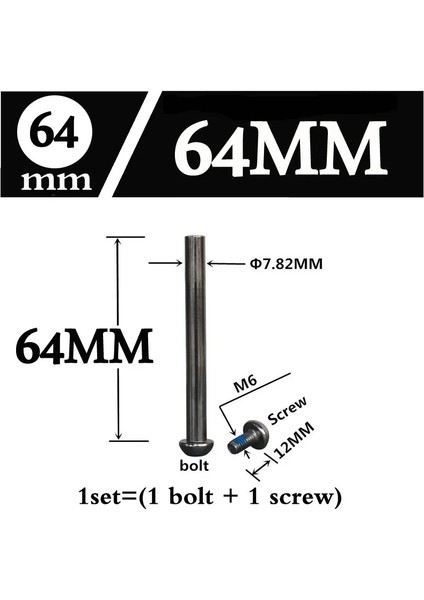 64 mm Tarzı M6&φ8* Scooter Paten Yokuş Aşağı Bisiklet Bisiklet Amortisörler Somun ve Cıvata Vidalar Aksesuarlar (Yurt Dışından)