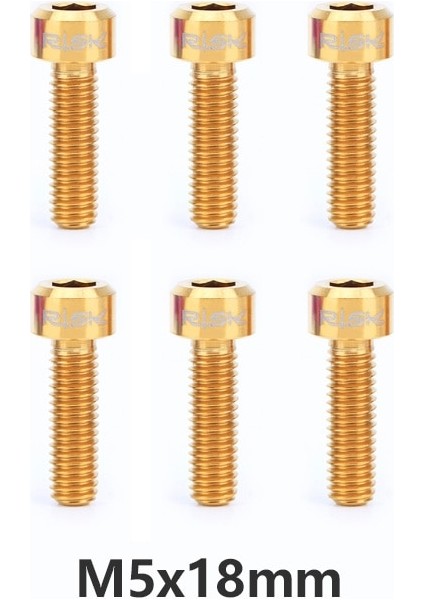 Yunjin Shop M5X18 Altın Stili Rısk Titanyum Gövde Vidaları Yıkayıcılı Cıvata Bisiklet Bisiklet Mtb Direksiyon Mili Gidon Ultra Hafif Mil Vidaları (Yurt Dışından)