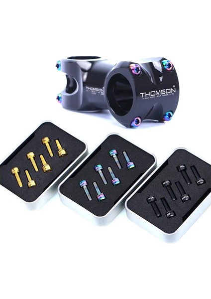 Yunjin Shop M5X18 Altın Stili Rısk Titanyum Gövde Vidaları Yıkayıcılı Cıvata Bisiklet Bisiklet Mtb Direksiyon Mili Gidon Ultra Hafif Mil Vidaları (Yurt Dışından)