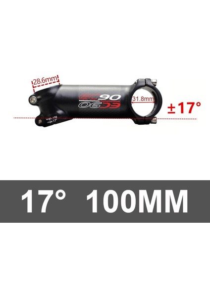 17 Derece 100MM Tarzı EC90 Mtb Bisiklet Ste Derece Alüminyum + Karbon Yol Bisikleti Ste Gidon Kök Bisiklet Parçaları (Yurt Dışından)