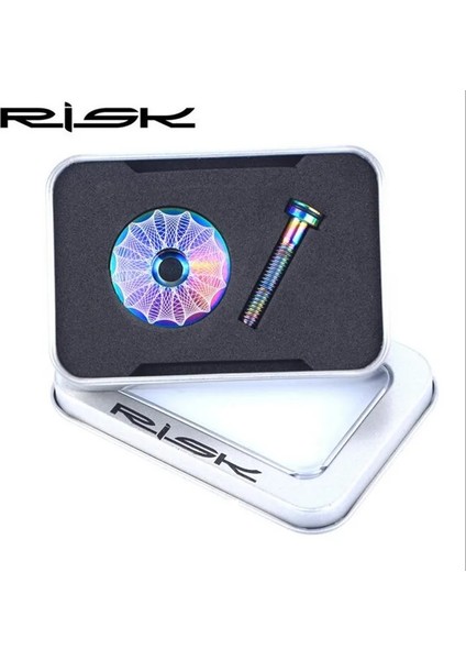 Gökkuşağı 3 Stili Risk 1 Takım Hafif Titanyum Alaşımlı Bisiklet Kulaklığı Kapağı + M6 * 30MM Bisiklet Kulaklığı Kök Cıvatası 3 Renk Kulaklık Vidası Bisiklet Parçaları (Yurt Dışından)
