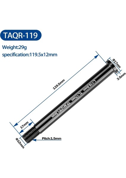 TAQR-119 12MM Stili Bisiklet Üzerinden Aks Hızlı Bırakma Şişleri Mtb Yol Bisikleti Aracılığıyla Aks mm Çap Çerçeve Çatal Parçaları Aks Üzerinden Hızlı Bırakma Kolu (Yurt Dışından)