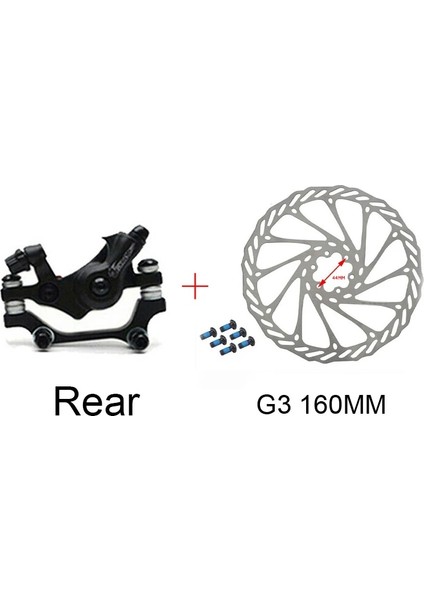 Yunjin Shop G3 160MM Stili ile Arka Dağ Bisikleti Disk Fren Rotor Seti Mekanik Ön Arka Disk Fren Kaliper Seti G3HS1 Merkez Çizgisi Rotor Fren Parçaları (Yurt Dışından)