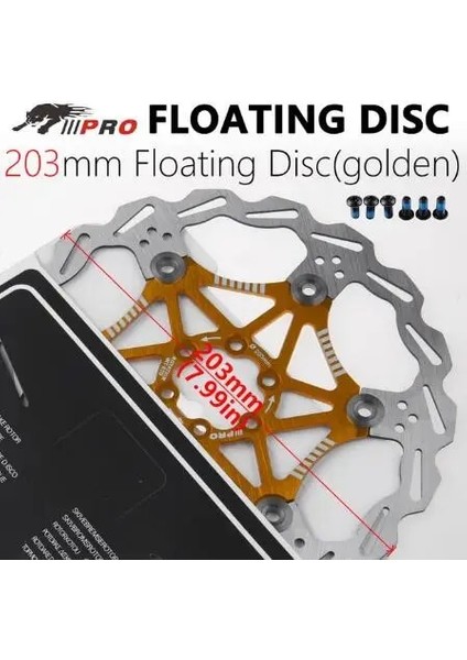 203 mm Altın Stili Mtb Bisiklet Parçaları Bileşeni Için Iııpro Bisiklet Disk Fren Rotorları Dh Ultra Hafif Yüzer Disk Pedleri (Yurt Dışından)