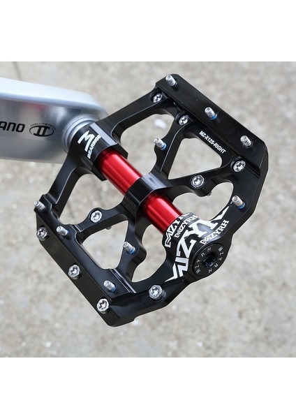 MZ-316 Kırmızı-3 Stili Mzyrh 3 Rulmanlar Bisiklet Pedalları Kaymaz Mtb Pedallar Alüminyum Alaşımlı Düz ​​uygulanabilir Su Geçirmez Bisiklet Aksesuarları (Yurt Dışından)