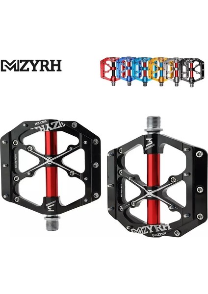 MZ-316 Kırmızı-3 Stili Mzyrh 3 Rulmanlar Bisiklet Pedalları Kaymaz Mtb Pedallar Alüminyum Alaşımlı Düz ​​uygulanabilir Su Geçirmez Bisiklet Aksesuarları (Yurt Dışından)