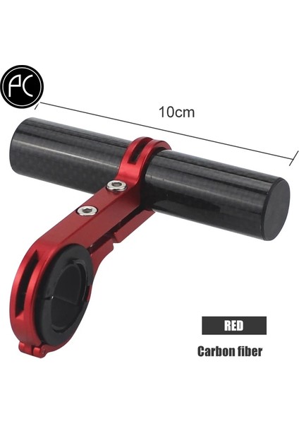 10CM Kırmızı ve Fiber Tarzı Pcycling Bisiklet Gidon Alaşım Karbon Fiber Genişletilmiş Braket Bisiklet Far Montaj Çubuğu Bilgisayar Tutucu Mtb Yol Bisikleti Desteği (Yurt Dışından)