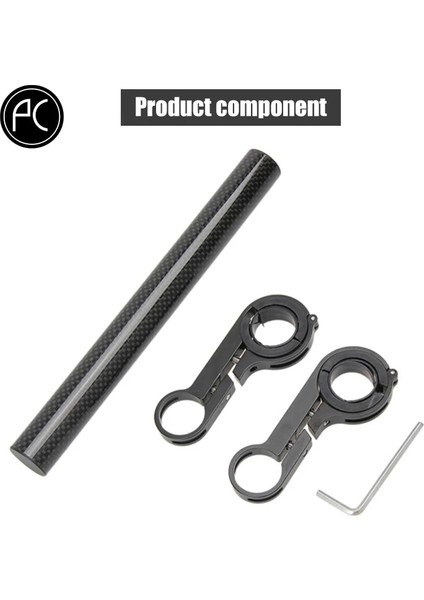 10CM Kırmızı ve Fiber Tarzı Pcycling Bisiklet Gidon Alaşım Karbon Fiber Genişletilmiş Braket Bisiklet Far Montaj Çubuğu Bilgisayar Tutucu Mtb Yol Bisikleti Desteği (Yurt Dışından)