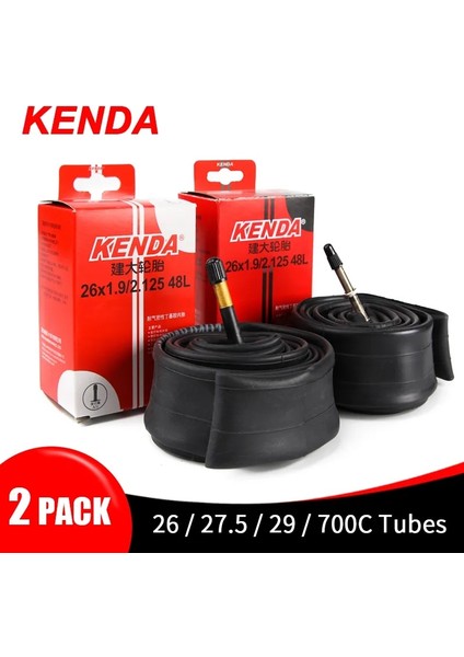 26X1.9-2.125-48L-AV Stili 2 Adet Kenda Bisiklet Iç Tüp Dağ Yol Bisikleti Lastiği Butil Kauçuk Bisiklet Tüpü Lastiği .c Presta Schrader Valf Tüpü (Yurt Dışından)