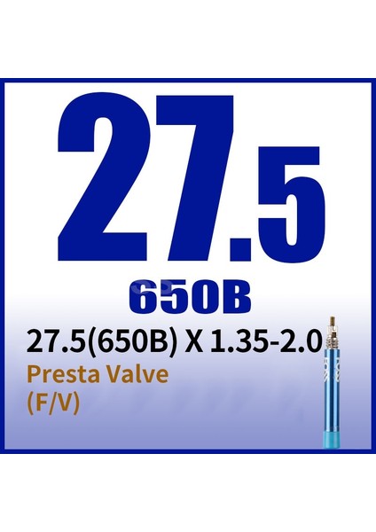 Yunjin Shop 27.5 x 1.35-2.0 Fv Stili Foss Bisiklet Iç Tüp Lastikleri Yol Mtb Bisiklet Iç Lastik Tüpü Anti Delinme Tüpü Bisiklet Bisiklet Lastiği Bc (Yurt Dışından)