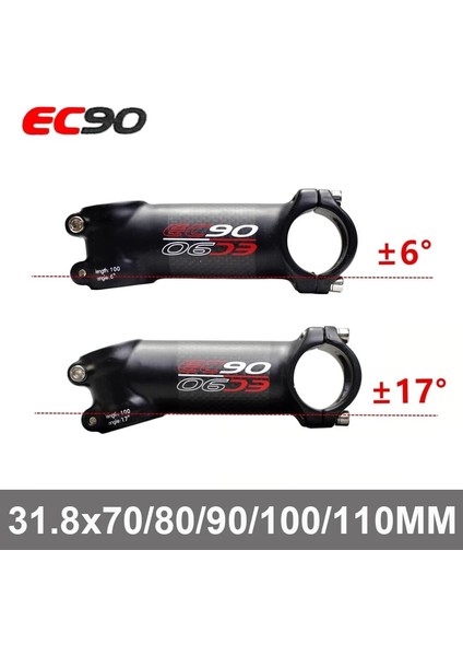 6 Derece 110MM Stili EC90 Mtb Bisiklet Ste Derece Alüminyum + Karbon Yol Bisikleti Ste Gidon Kök Bisiklet Parçaları (Yurt Dışından) fiyatları