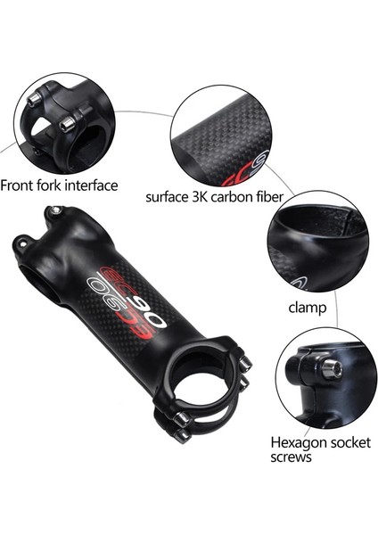 6 Derece 110MM Stili EC90 Mtb Bisiklet Ste Derece Alüminyum + Karbon Yol Bisikleti Ste Gidon Kök Bisiklet Parçaları (Yurt Dışından) indirimleri