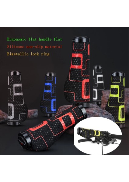 Yunjin Shop Aa Kırmızı Stil Mtb Bisiklet Sapları Kaymaz Ergonomik Bisiklet Sapları Bisiklet Barı Uçları Gidon Kilitlenebilir Bisiklet Sapları Bisiklet Aksesuarları (Yurt Dışından)