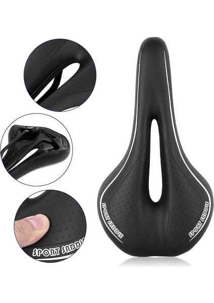 Yunjin Shop B Siyah Tarzı Bisiklet Selesi Silikon Yastık Bisiklet Koltuğu Pu Deri Yüzey Silika Dolgulu Jel Timetrial Rahat Darbeye Dayanıklı Bisiklet Selesi (Yurt Dışından)