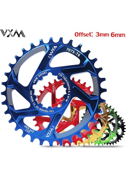 6mm Siyah Stil 30T Vxm Dağ Bisikleti Gxp Aynakol Mtb Bisiklet Zincir Halkası Dar Geniş Aynakol Fit Gxp Xx1 X9 Xo X01OFSET (Yurt Dışından)