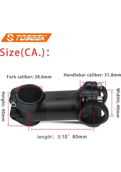 Parlak-25 Derece 90MM Stili Toseek Karbon Kök Derece Bisiklet Kök mm Ultra Hafif Bisiklet Gidon Mtb Yol Katlanır Bisiklet Için Kaynaklanıyor (Yurt Dışından)