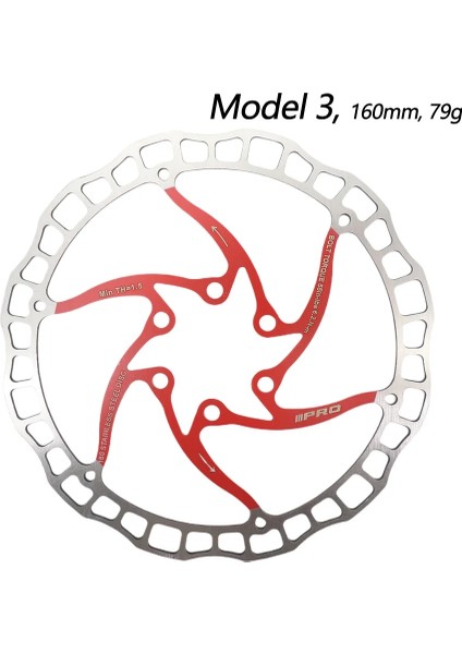 160 Kırmızı M3 Stili Iııpro Bisiklet Disk Fren Yağı Kaygan Paslanmaz Çelik Mtb Yol Bisikleti Gökkuşağı Hafif 6 Cıvata G3 Merkez Rotor Ipro (Yurt Dışından)