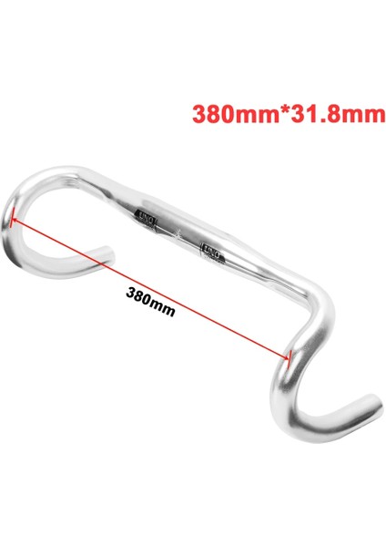 31.8X380MM Gümüş Stil Uno Yarış Gidonu Alüminyum Yol Bisikleti Gidonu Yol Bicycl Drop Bar mm Bisiklet Direksiyon Simidi (Yurt Dışından)