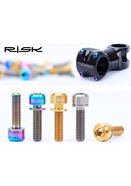 M5X16 Gökkuşağı Stili Rısk Titanyum Gövde Vidaları Yıkayıcılı Cıvata Bisiklet Bisiklet Mtb Direksiyon Mili Gidon Ultra Hafif Mil Vidaları (Yurt Dışından) indirimleri