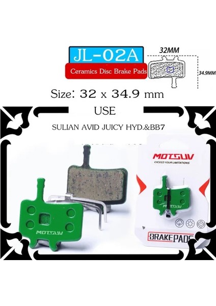 02A 4 Çift Seramik Stili Motsuv 4 Pairs Bisiklet Seramik Disk Fren Balataları Mtb Hidrolik Disk Fren Shıman0 Avıd Hayes Magura Formülü Bisiklet Balataları Parçası (Yurt Dışından)