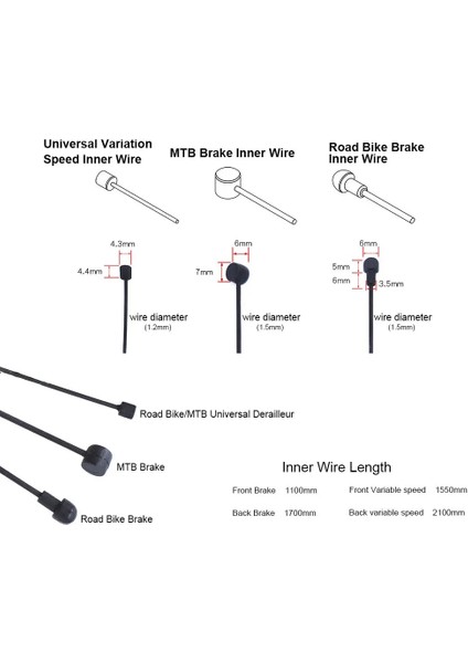 Yunjin Shop Mtb Ön Fren Hattı Stili Oated Vites Bisiklet Kablosu Mtb Yol Ön Arka Bisiklet Fren Hattı Attırıcı Hattı Çekirdek Tel Halat Bisiklet Aksesuarları (Yurt Dışından)