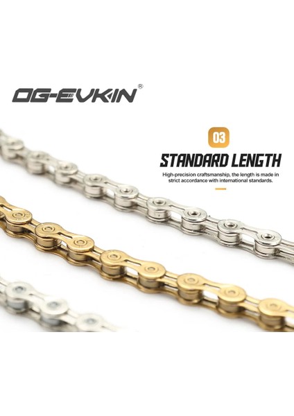 Yunjin Shop C-01-10S-EL-GÜMÜŞ Stili Og-Evkın C-Eed Bisiklet Zinciri Yarım Tam Boş Bisiklet Zinciri Dağ Yolu Zincirleri Ultralight 116 Hızlı Bağlantı Goldsilver (Yurt Dışından) fırsatları